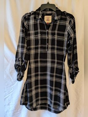 SO Black and White Plaid Shirt Dress Sz. M